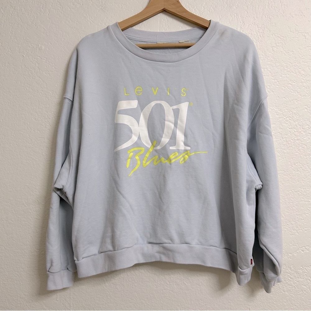 Levi’s 501 Blues Light Blue Crew Sweatshirt, Size L